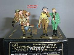 Britains 41030 Ww1 Wounded Man Carried + British Helping German Toy Soldier Set