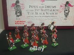 Britains 5196 Blackwatch Regiment Pipe + Drum Band Metal Toy Soldier Figure Set