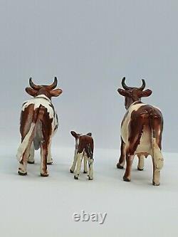 Britains 54mm hollow-cast lead farm figures Ayrshire cows #784 #785 #786