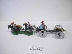 Britains 7434 Swoppet Confederate Acw Gun Team And Horse Drawn Limber N/mint