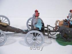 Britains 7434 Swoppet Confederate Acw Gun Team And Horse Drawn Limber N/mint