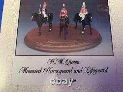 Britains 8152 Hm Queen Horseguard Lifeguard Mounted Toy Soldier Figures On Wood