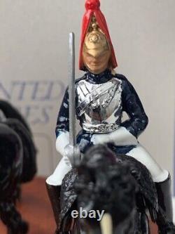 Britains 8152 Hm Queen Horseguard Lifeguard Mounted Toy Soldier Figures On Wood