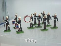 Britains 8404 Royal Marines Drum + Bugle 10 Piece Band Metal Toy Soldier Set