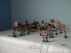 Britains ACW Swoppits Union Gun Crew Limber & 3 Mounted & 17 Infantry Job Lot