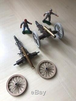 Britains Acw Swoppet/ Deetail Gun Limber +cannons +figures Good Condition