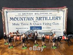 Britains Boxed Set 28 RARE Mountain Artillery. 1st Version Circa 1900