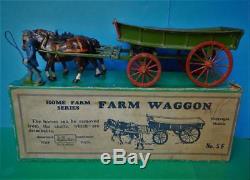 Britains C1924 Lead Home Farm Series Rare Boxed #5f Farm Waggon With Carter