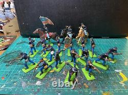 Britains Deetail American Civil War union Cavalry Joblot mounted & foot soldiers
