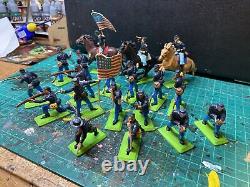 Britains Deetail American Civil War union Cavalry Joblot mounted & foot soldiers