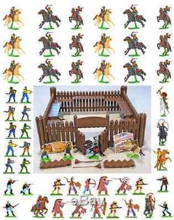 Britains Deetail Fort Commanche Bundle with 55 painted Wild West Figures