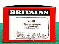 Britains Deetail Indians 48 foot figures 2nd version # 7540 mint in box