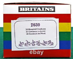 Britains Deetail Mounted Cowboys 18 Figures 2nd version # 7639 mint in box