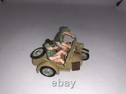 Britains Detail Rare Africa Corps WW2 Motorcycle Sidecar Complete (1184)