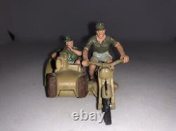 Britains Detail Rare Africa Corps WW2 Motorcycle Sidecar Complete (1184)