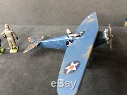 Britains EXTREMELY RARE Set 435 US Monoplane In Blue. Produced 1947 Only