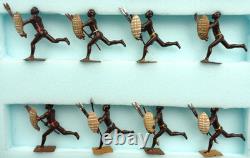 Britains Early Set from Antique Zulu Warriors circa 1910-1920 Total 8 Zulus