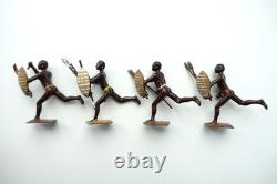 Britains Early Set from Antique Zulu Warriors circa 1910-1920 Total 8 Zulus