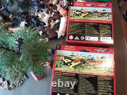 Britains Farm, huge lot, plastic figures, animals, trees, tractors, buildings