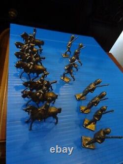 Britains Gilt Figures C 1912 Scots Greys, Dragoons etc 15 Pieces RARE