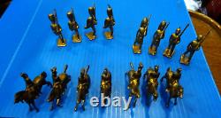 Britains Gilt Figures C 1912 Scots Greys, Dragoons etc 15 Pieces RARE