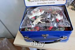 Britains/Grenadier guardsx50+4/ Royal Scots dragoon guards X 38+6 in unique tin