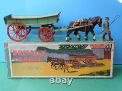 Britains Home Farm Post War Version Lead Rare Boxed #5f Farm Waggon With Carter