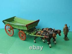 Britains Home Farm Post War Version Lead Rare Boxed #5f Farm Waggon With Carter