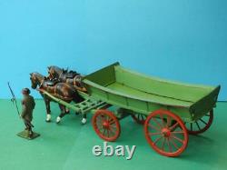 Britains Home Farm Post War Version Lead Rare Boxed #5f Farm Waggon With Carter