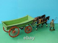 Britains Home Farm Post War Version Lead Rare Boxed #5f Farm Waggon With Carter