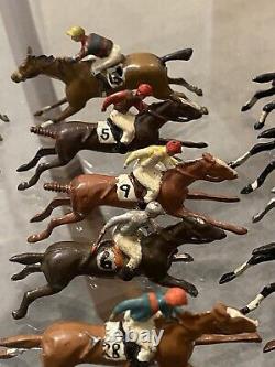 Britains & Jo Hill Co Lead Racehorse Collection 49 Horses Race Game Pre War