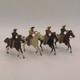 Britains Lead Cowboys On Horse Back Moving Arms Depose X Four