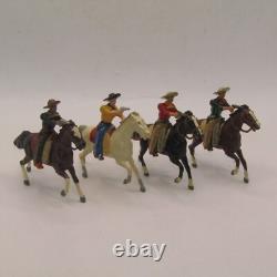Britains Lead Cowboys On Horse Back Moving Arms Depose x FOUR