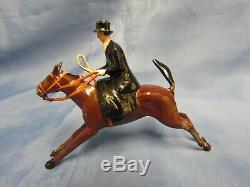 Britains Lead Pre War Hunt Set Mounted Huntsman Woman Movable Arms 5 Hounds Dogs