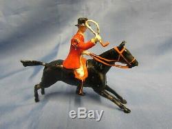 Britains Lead Pre War Hunt Set Mounted Huntsman Woman Movable Arms 5 Hounds Dogs