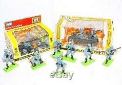 Britains Ltd 132 German WWII HALF TRACK + SIDECAR MOTORCYCLE & INFANTRY MIB`74