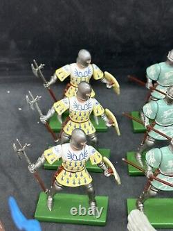 Britains Moulded Metal Jousting Knight Mounted And Foot Soldiers X 20 54mm Lead