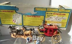 Britains No. 7615 Concord Stage Coach Vintage Model Boxed Wild West Cowboys Lot1