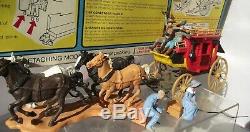 Britains No. 7615 Concord Stage Coach Vintage Model Boxed Wild West Cowboys Lot1