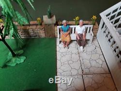 Britains Plastic Floral Garden Display & Complete set of family, folk figures