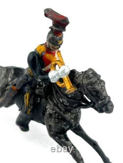 Britains Pre War Plug Arm 12th Lancer Trumpeter 54mm Toy Soldier RARE Circa 1895
