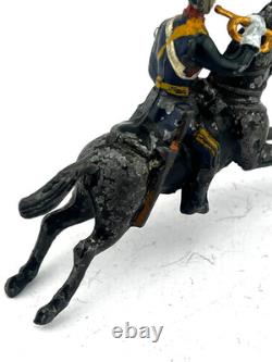 Britains Pre War Plug Arm 12th Lancer Trumpeter 54mm Toy Soldier RARE Circa 1895