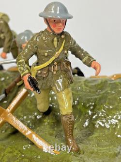 Britains Premier Over The Top, Trench Scene, Officer, Sergeant & Two Men #41035