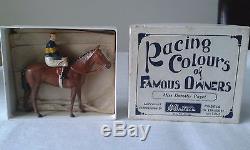 Britains Racing Colours lead horse & jockey Excellent, boxed, rare horse type
