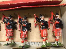 Britains Rare 1st Version Boxed Set 69 Scots Guard Pipers. Pre War c1895