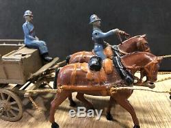 Britains Rare Paris Office French Army 4-Horse General Service Wagon. Pre War