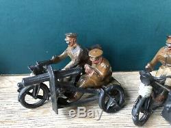 Britains Rare Set 399 Motorcycle Machine Corps. Pre War, c1920s