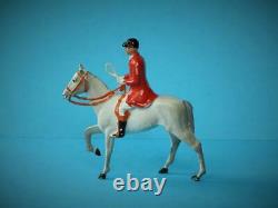 Britains Rare Vintage Lead Hunt Series Mounted Huntsman #608 On White Horse