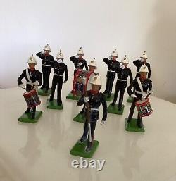 Britains Royal Marines 10 Piece Band Metal Toy Soldiers Free P&p