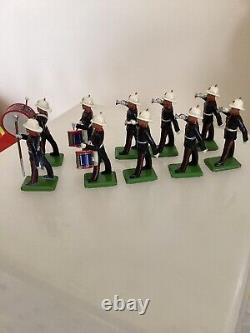 Britains Royal Marines 10 Piece Band Metal Toy Soldiers Free P&p